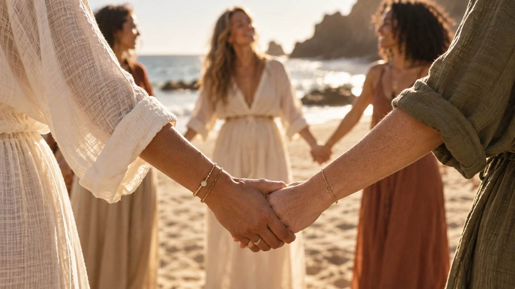 Mulheres de mãos dadas