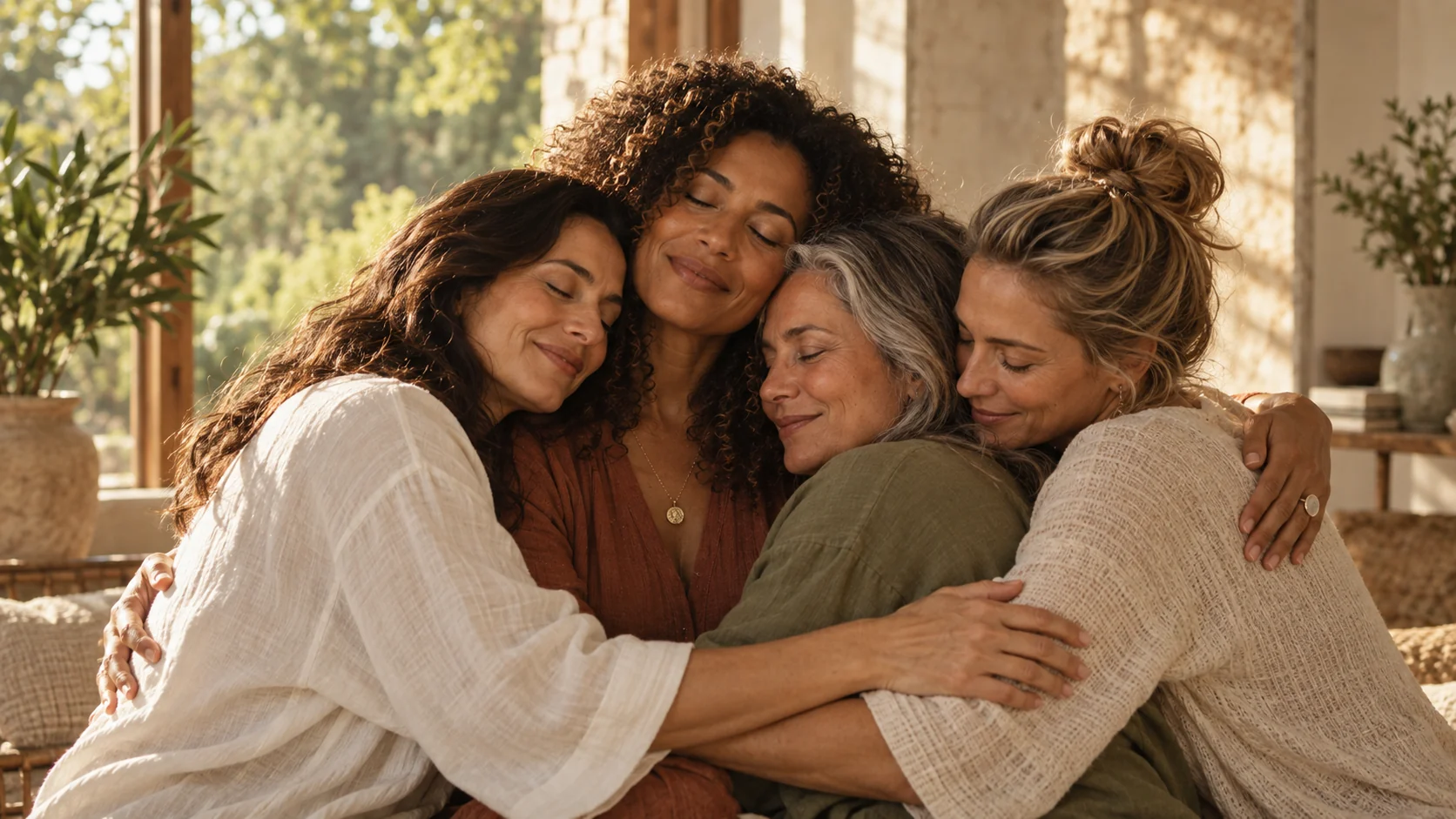 Mulheres em um abraço